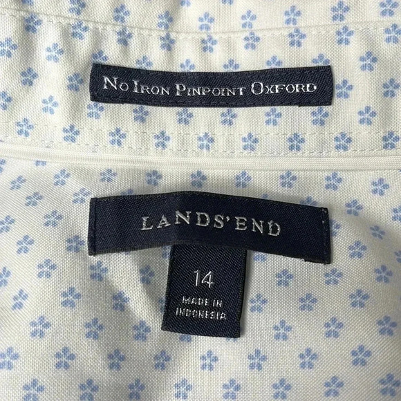 Lands End No Iron  Pinpoint Oxford Shirt - Picture 9 of 10